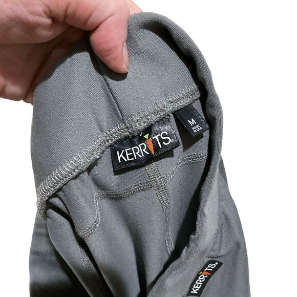 KERRITS Riding Breeches Pants Gray Leather Knee Patch Size Medium - Picture 12 of 13